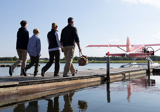 USA Alaska Flightseeing Plane Dock Family search