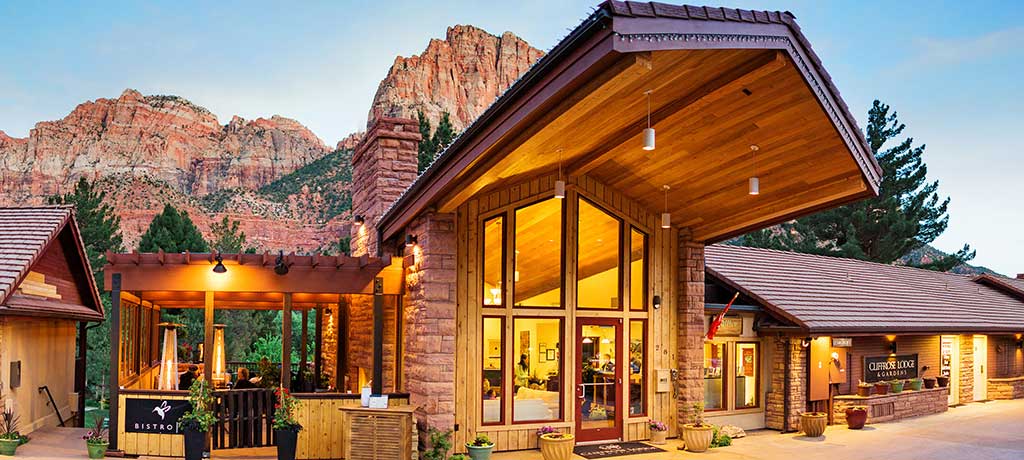 North America Utah Zion National Park Cliffrose Lodge exterior