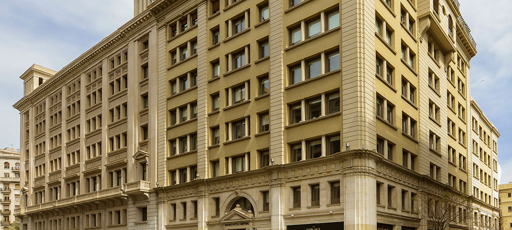 Europe Spain Barcelona Grand Hotel Central exterior