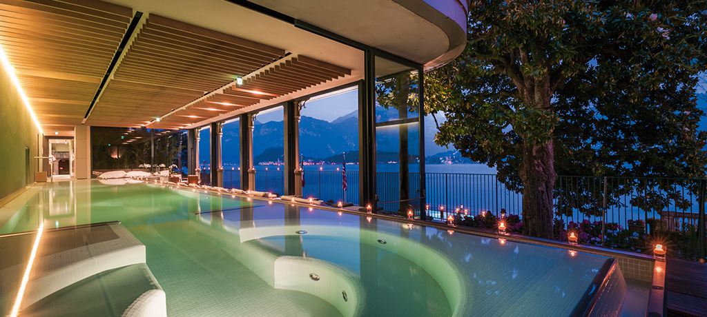 Europe Italy Grand Hotel Tremezzo Infinity Spa Pool