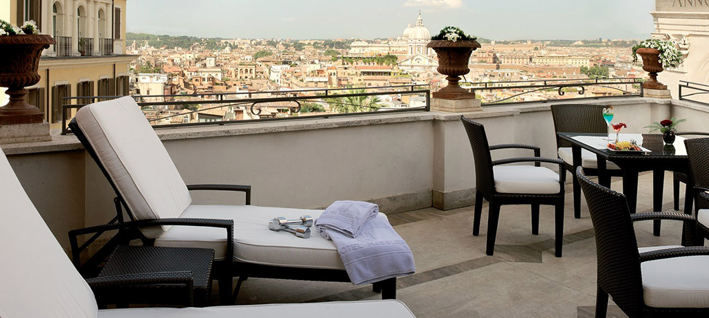 Europe Italy Rome Hassler Roma Amorvero Spa Terrace