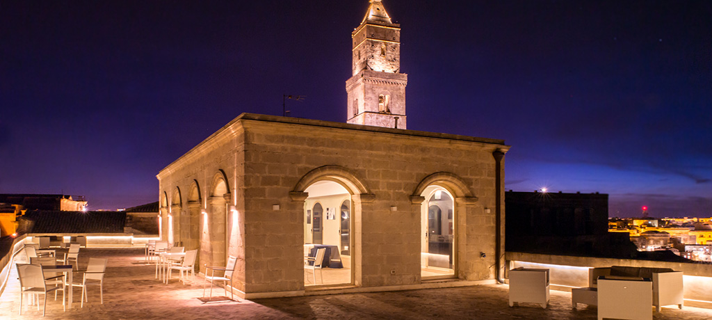 Europe Italy Matera Hote Palazzo Viceconte roof terrace bar 