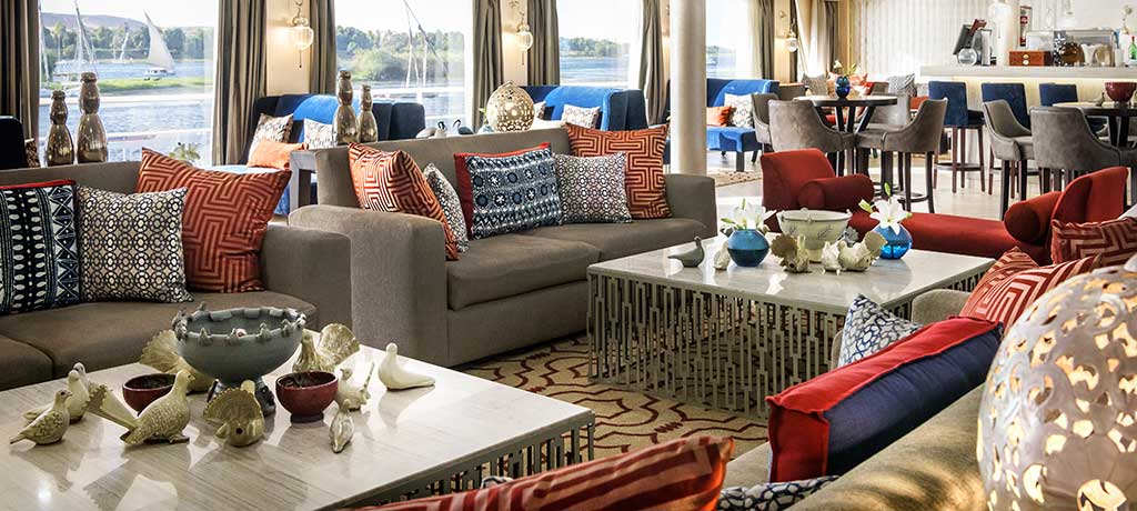 Middle East Egypt Nile River Sanctuary Sun Boat IV Lounge 01