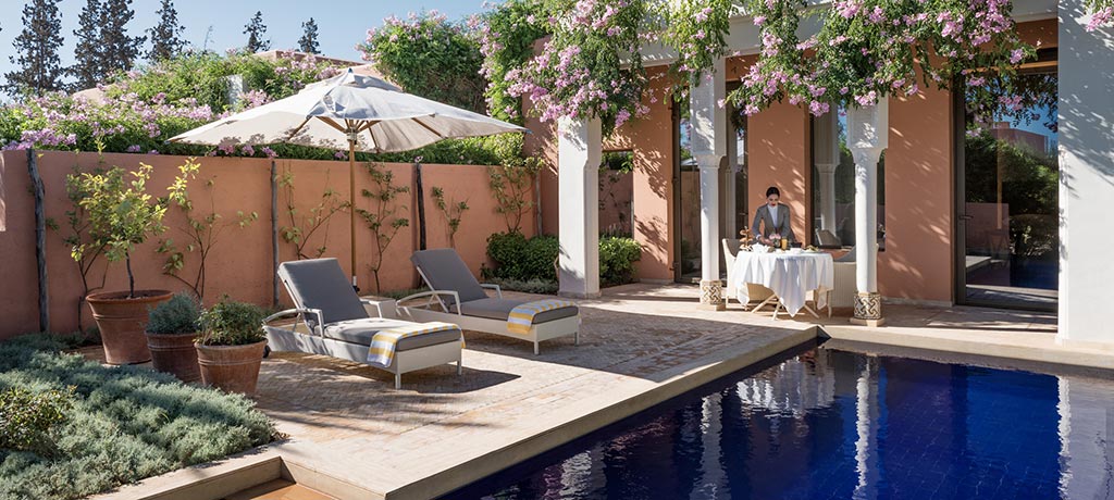 Africa Morocco The Oberoi Marrakech deluxe villa terrace