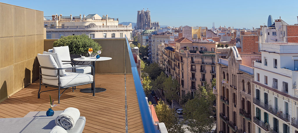 Europe Spain Barcelona The One Barcelona pool terrace