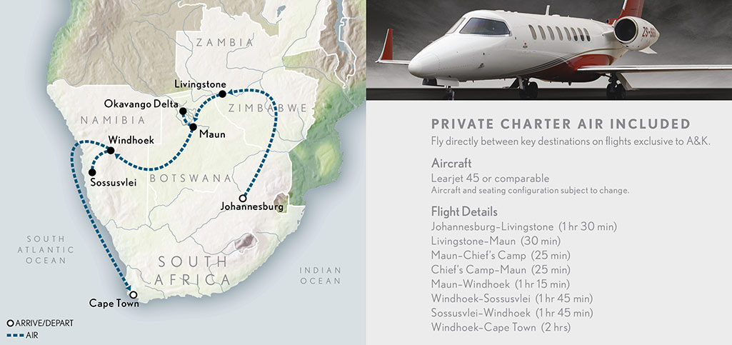 Wings Over Southern Africa Map