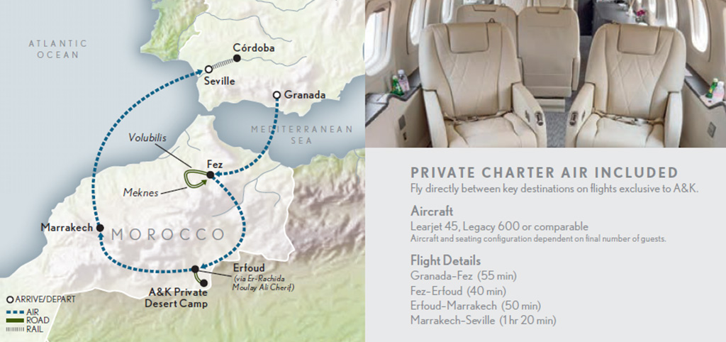 Wings Over the Spain and Morocco  Map